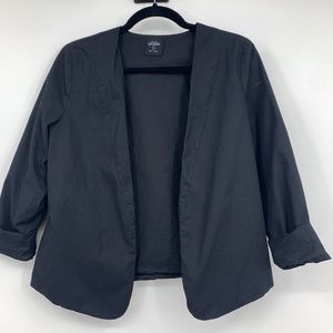 Kate Spade Saturday womens small jacket light weight black open front 3/4 sleeve